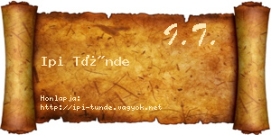 Ipi Tünde névjegykártya